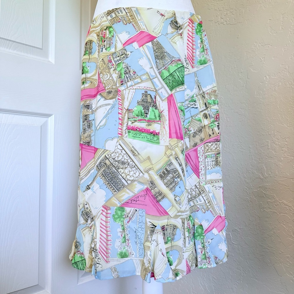 Y2K Parisian Paris Ruffle Midi Skirt